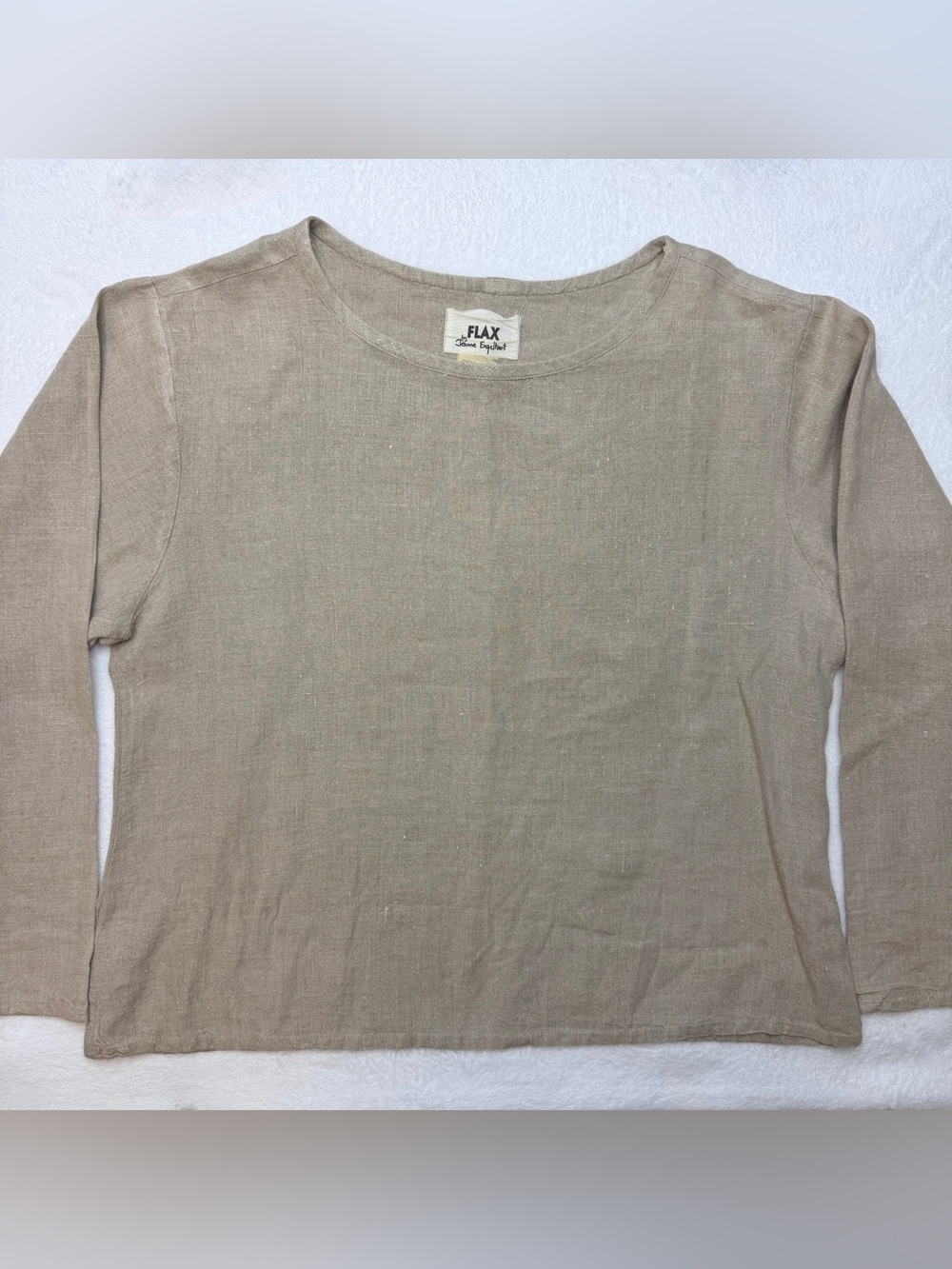flax by jeanne engelhart linen Long Sleeve shirt Medium 100% Linen